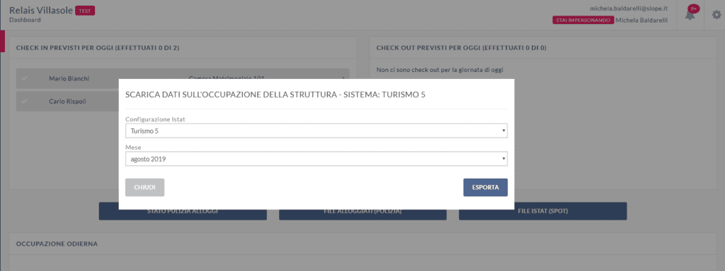Segnalazione ISTAT Abruzzo, Basilicata, Emilia Romagna e Lombardia con Portale Turismo 5