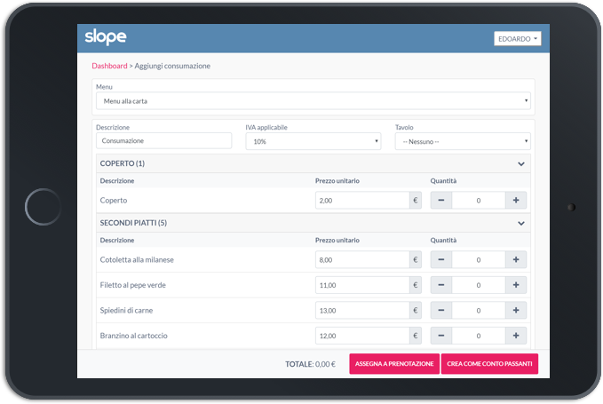 Food and Beverage Ipad Backoffice
