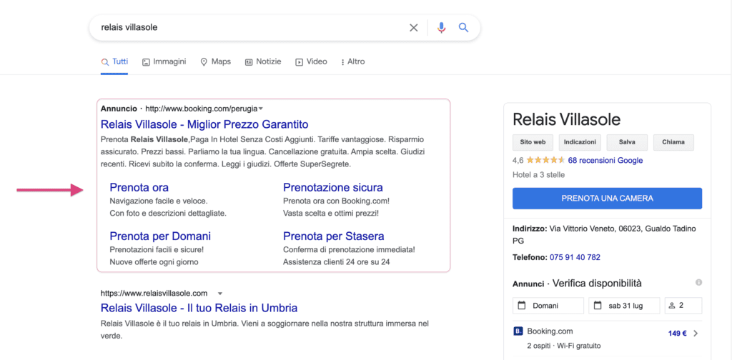 Esempio brandjacking hotel